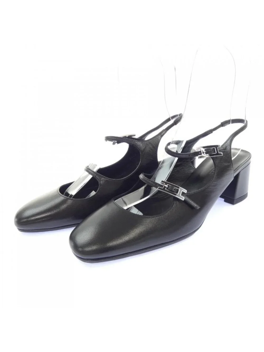 Hermes Jackie 50 Hapi Buckle Pumps Heel